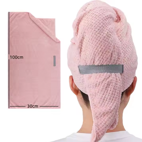 Hair Towel – Ultra Soft, Lightweight, Super Absorbent (Pink)