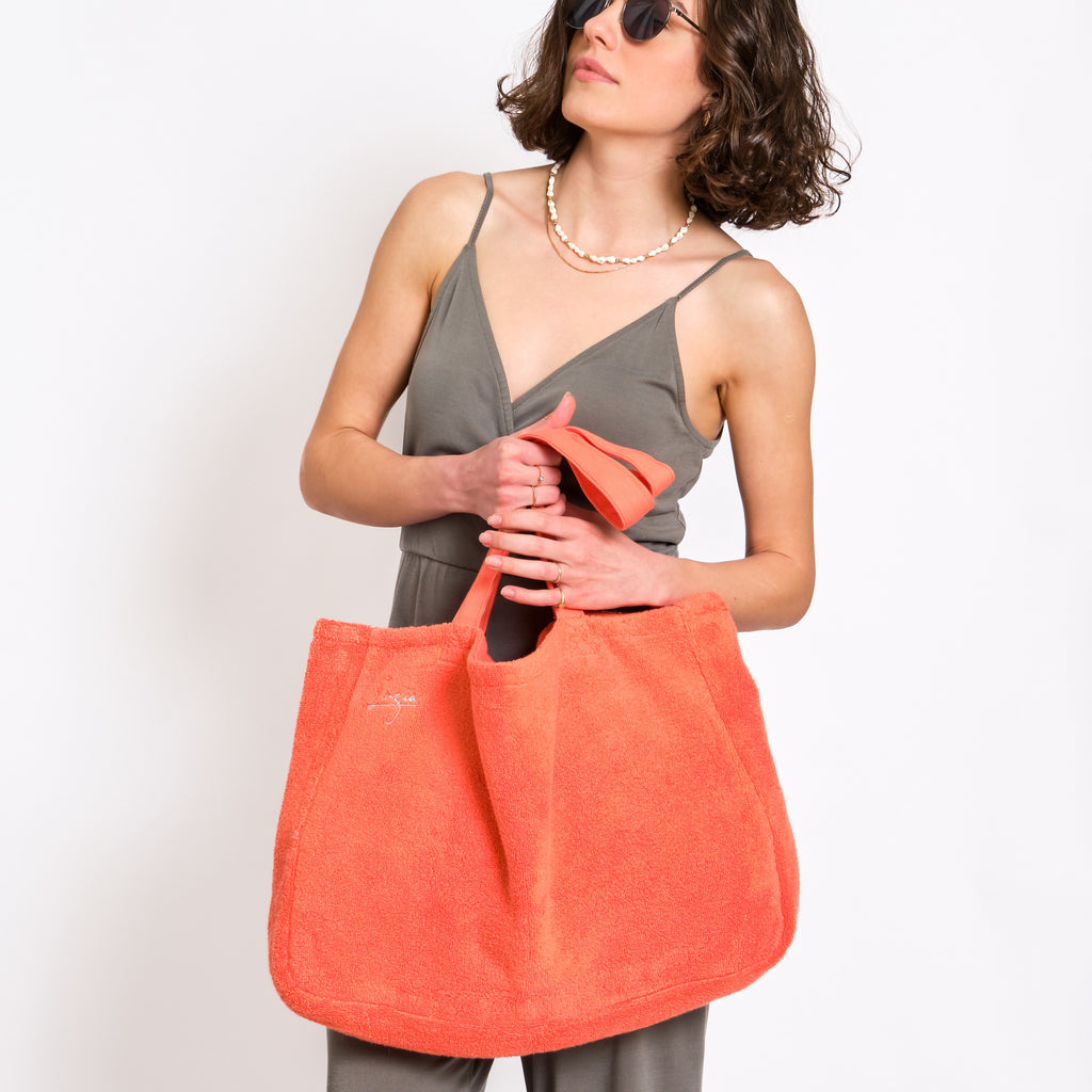 Luzia Cotton Terry Tote Bag - Navy