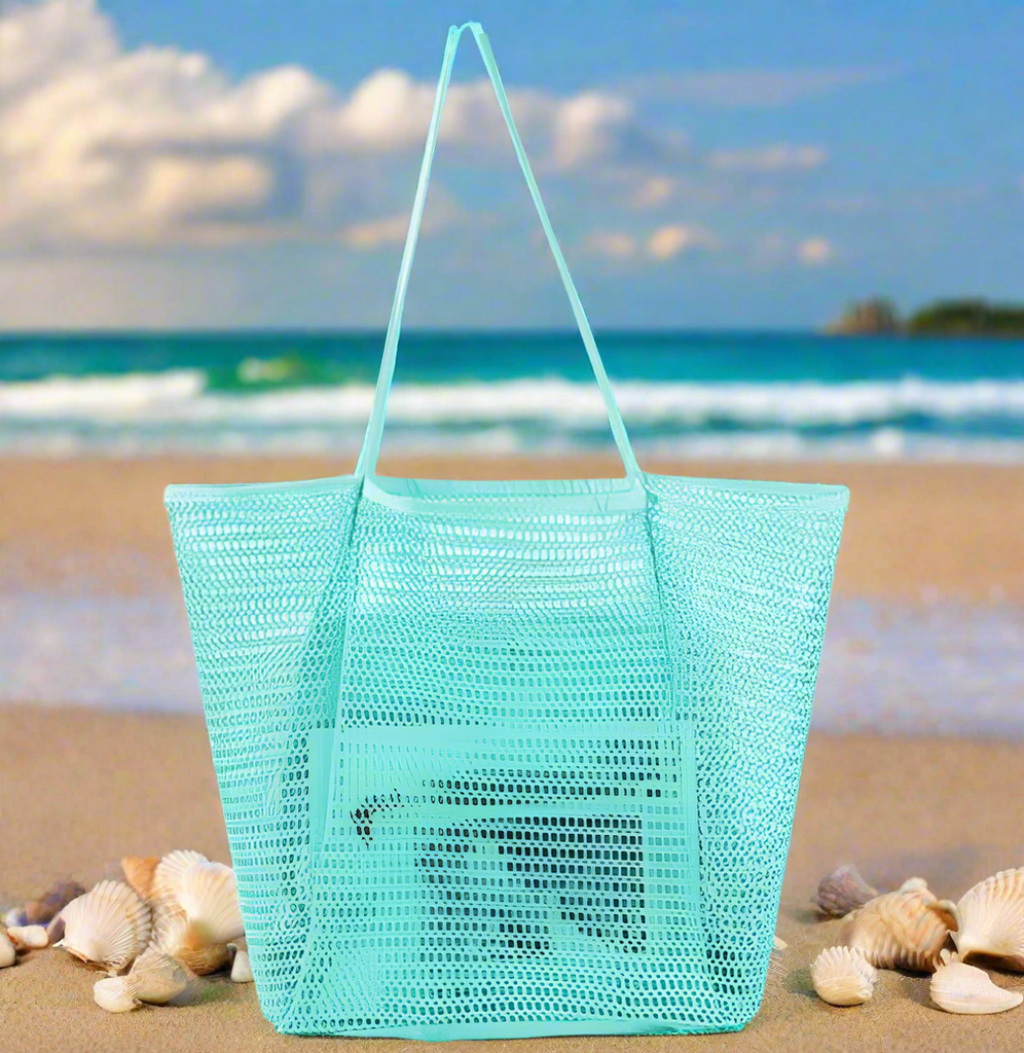 Lightweight Foldable Mesh Tote Bag - Black