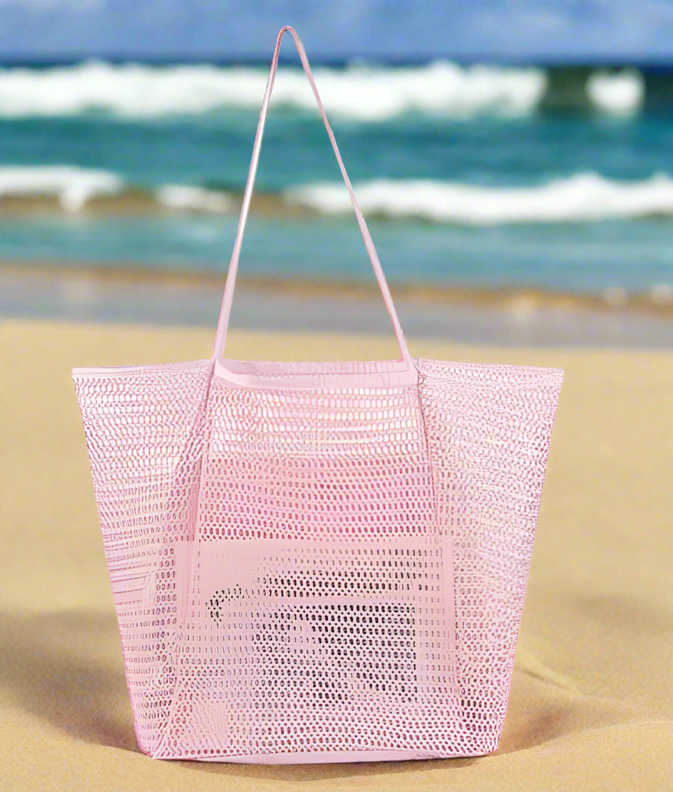 Lightweight Foldable Mesh Tote Bag - Black