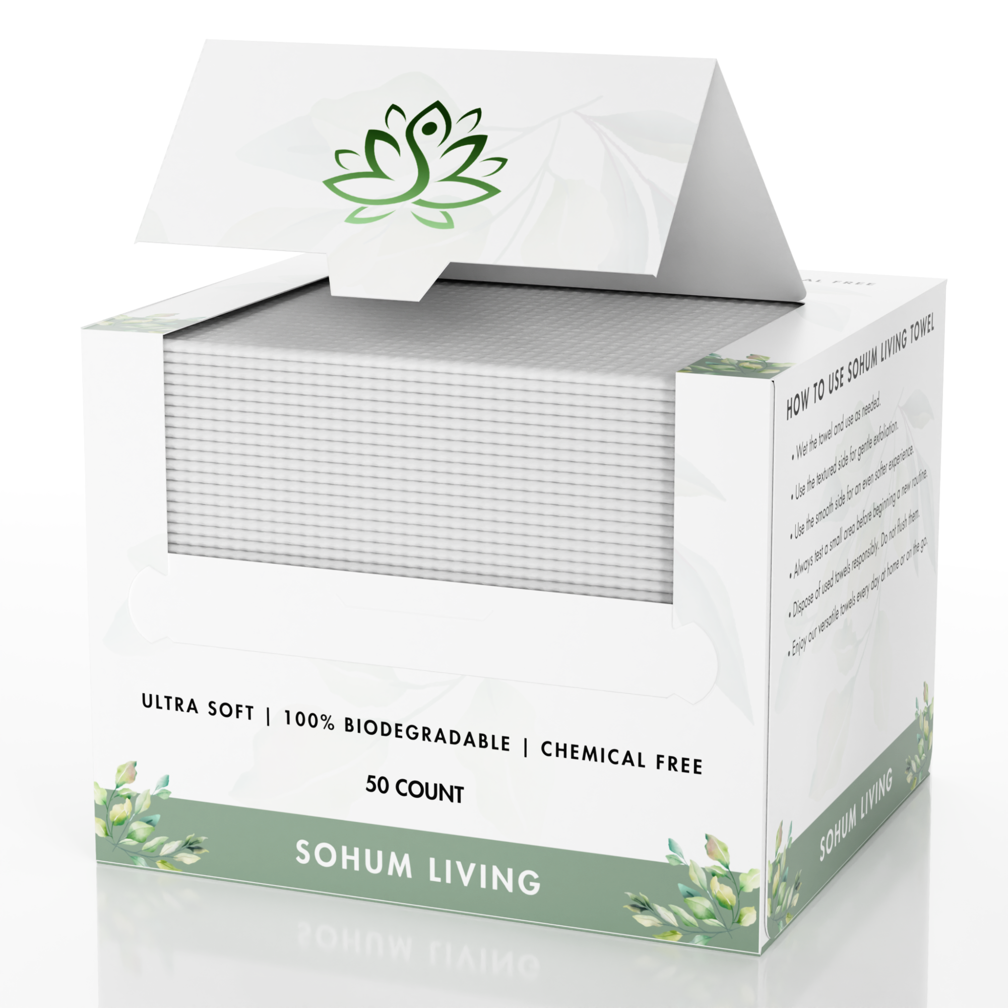 Ultra Soft Biodegradable Face Cloths - 50 Count