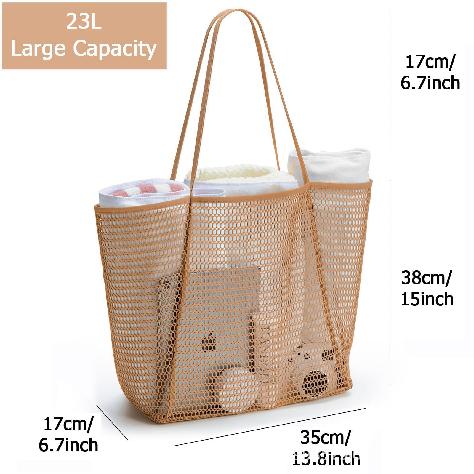 Lightweight Foldable Mesh Tote Bag - Black